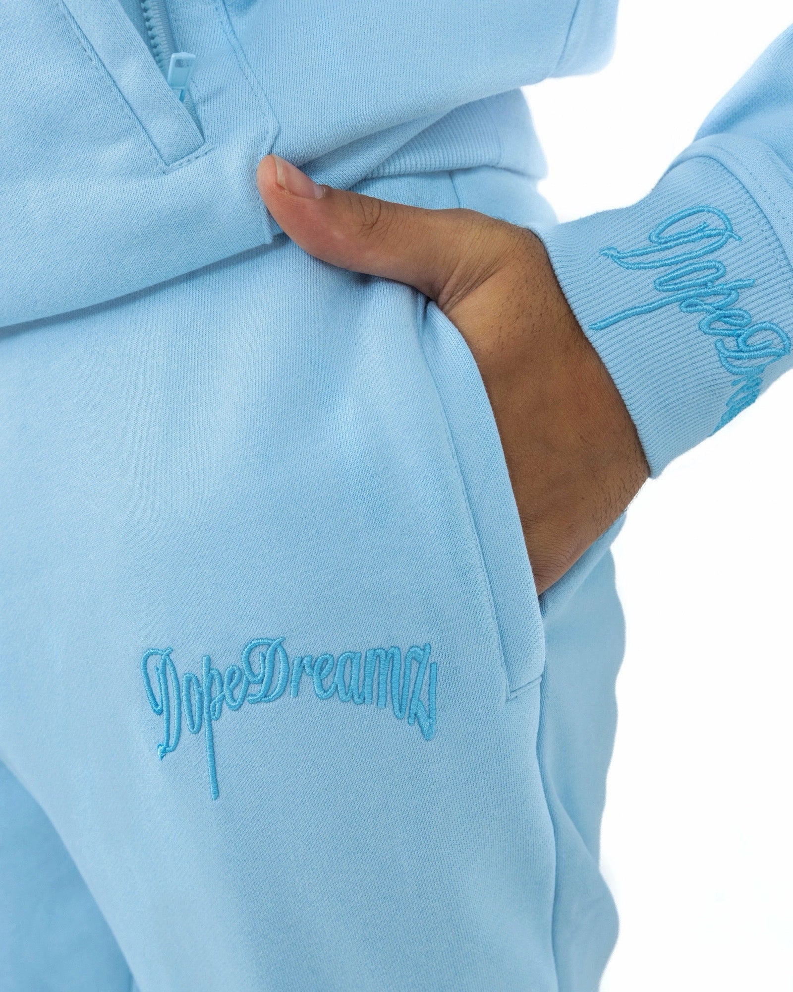 Sky Blue Tracksuit Pants-DopeDreamz